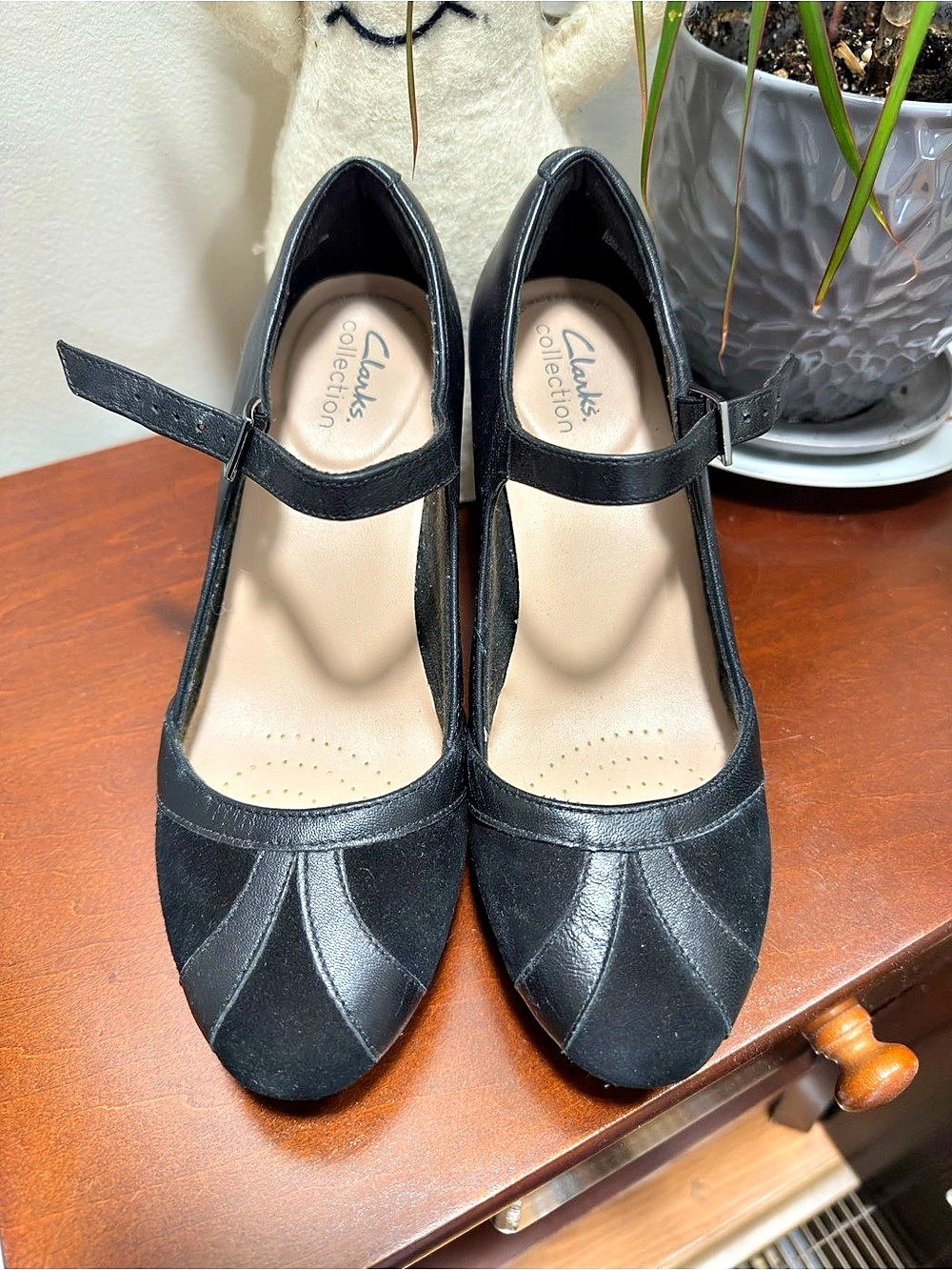 Clarks Mary Jane Heels Black UK 4.5